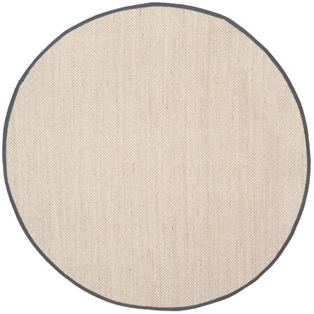 Safavieh 8 x 8 ft. Natural Fiber Power Loomed Round Area Rug, Marble and Dark Grey NF143D-8R